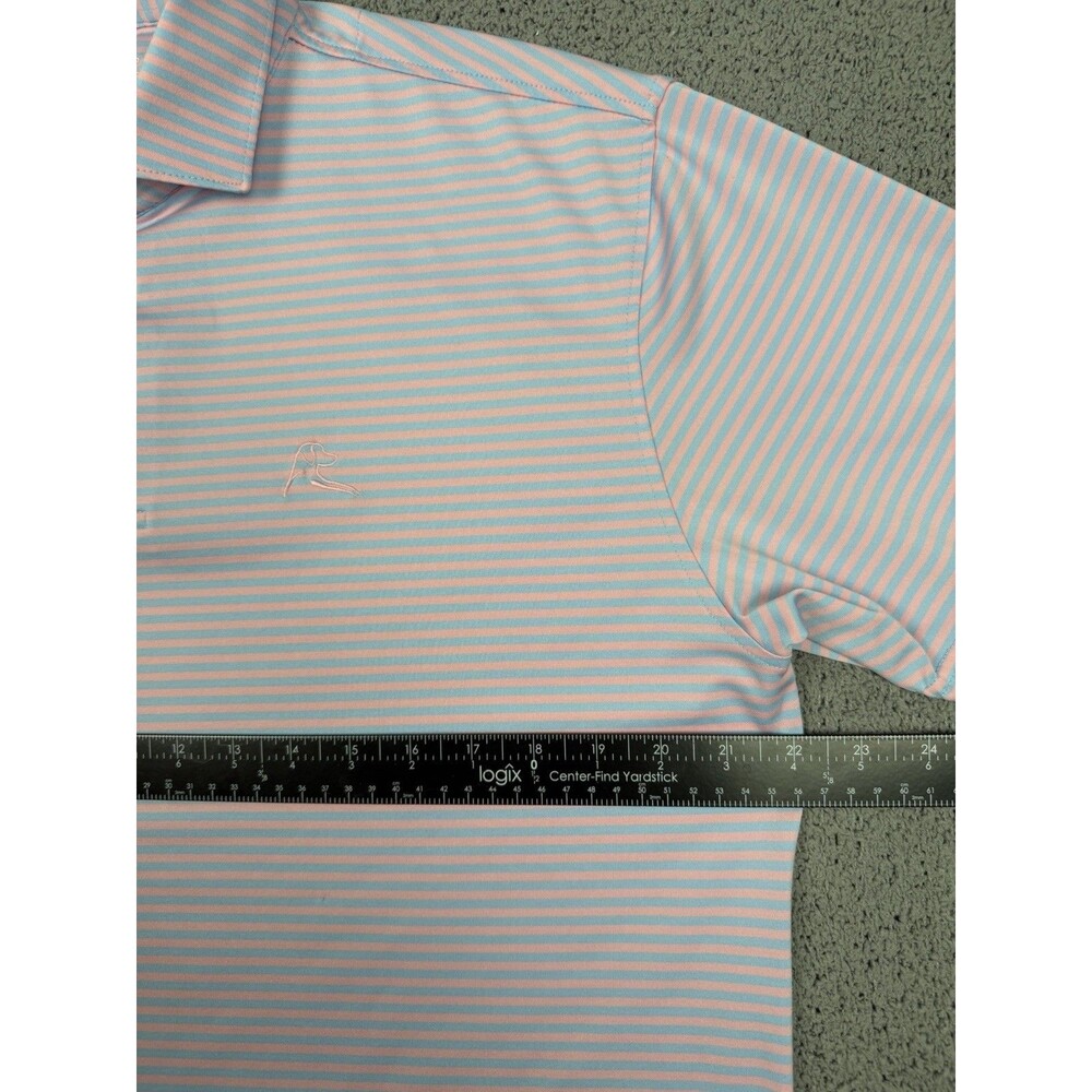 Rhoback Polo Shirt Mens M Striped Short Sleeve Performance Stretch Logo - Picture 5 of 6